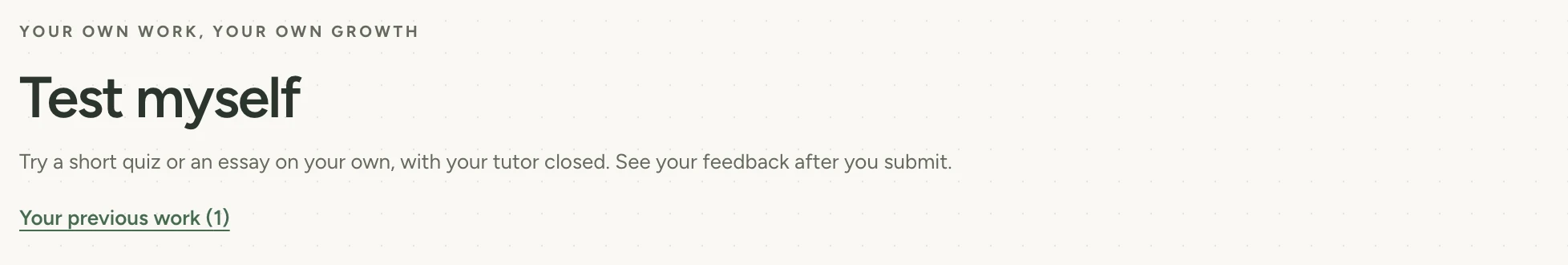 Test myself, with the Your previous work link.